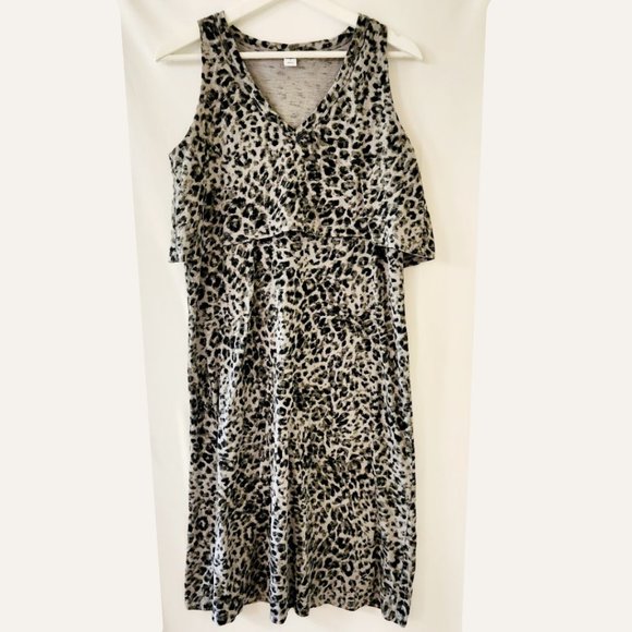 Old Navy Maternity Nursing Dress Leopard Print - Picture 1 of 9